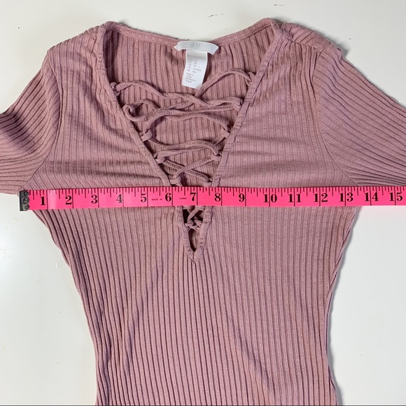 🎁 Dusty pink rib knit bodysuit - Picture 5 of 9